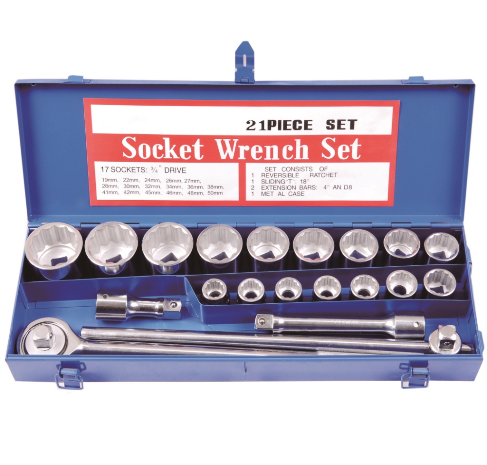 21PCS Heavy Duty Socket Set 3/4"Dr