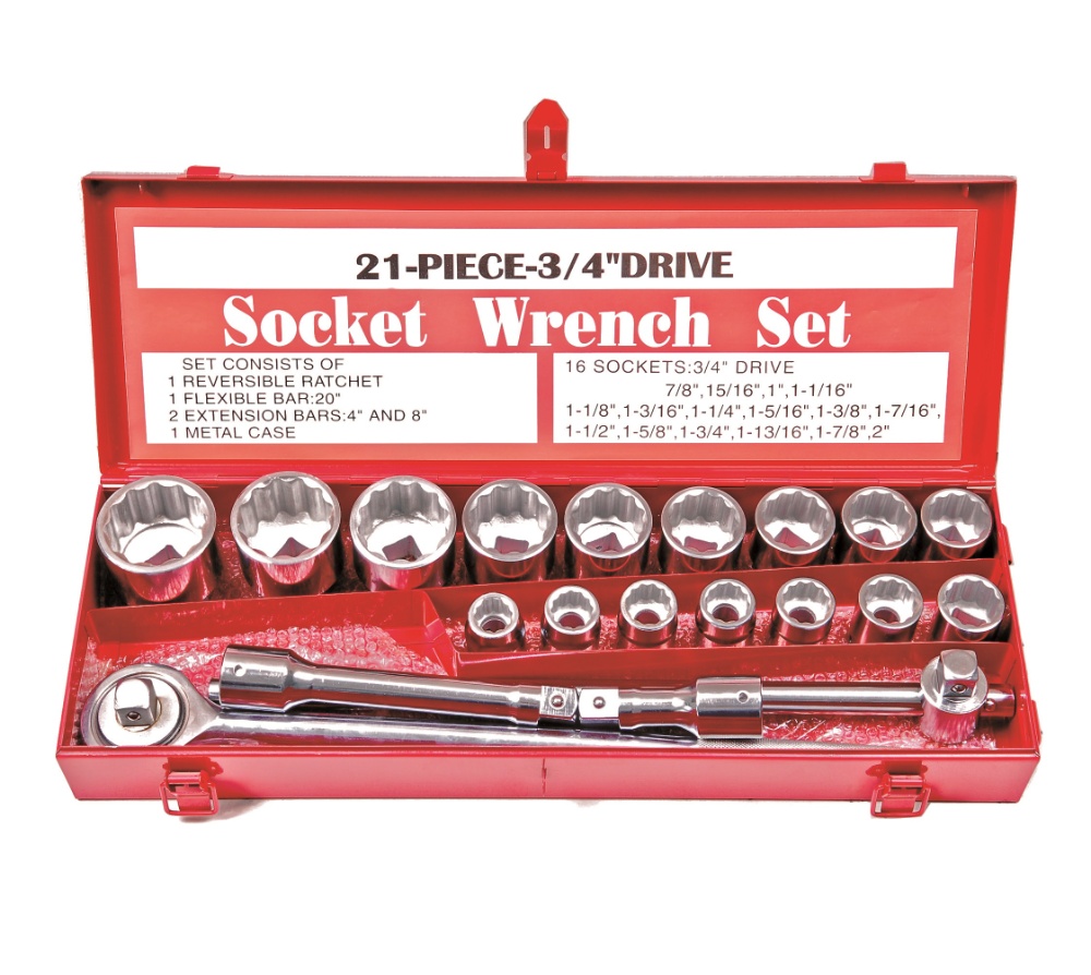 21PCS Heavy Duty Socket Set 3/4"Dr