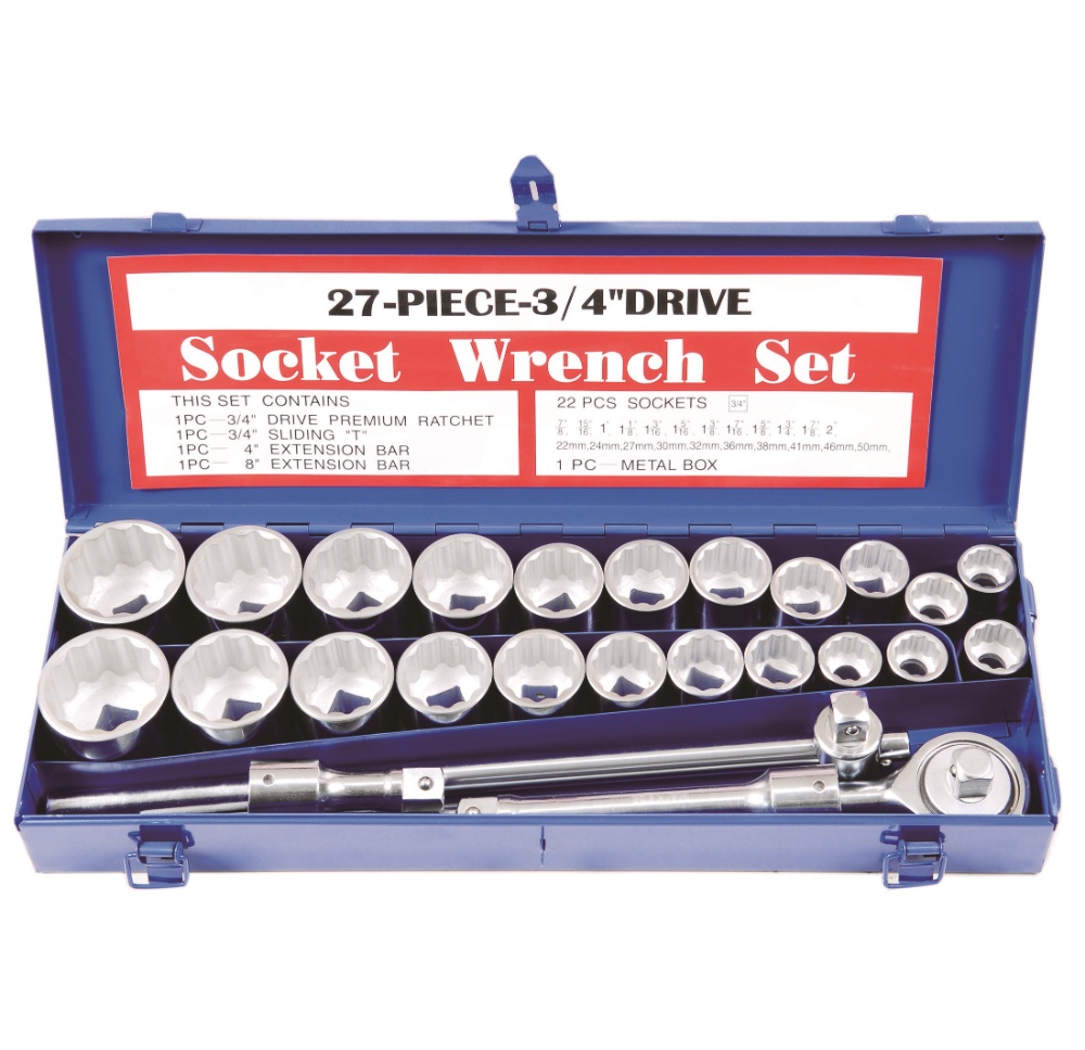 27PC Socket Set 3/4"Dr