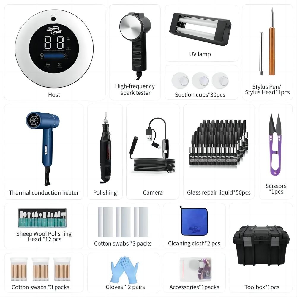 Auto Windshield Glass Repair Tool Kit