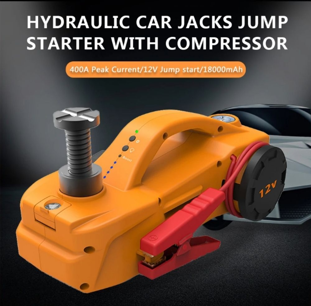 HYDRAULIC CAR JACKS JUMPSTARTER WITH COMPRESSOR