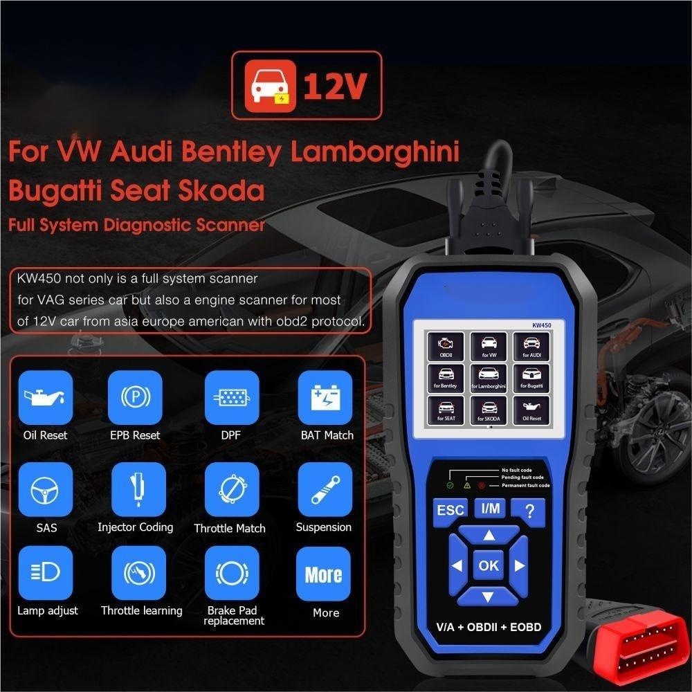 Full System Scanner For VW Seat Skoda Audi + OBDII Scanner For Universal Cars