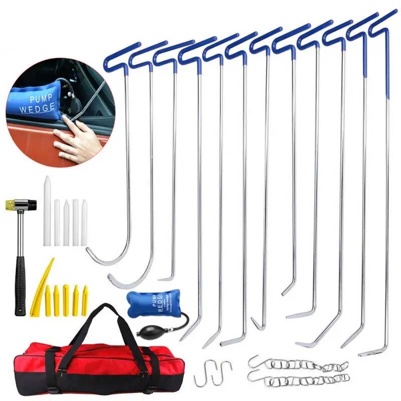 13 Crowbars professional car dent repair tool push hook rods tool for car dent repairing