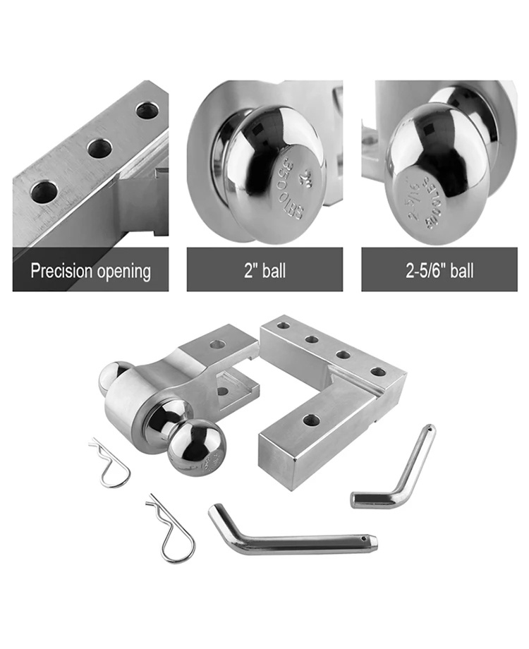 2-Ball Adjustable Aluminum Trailer Hitch