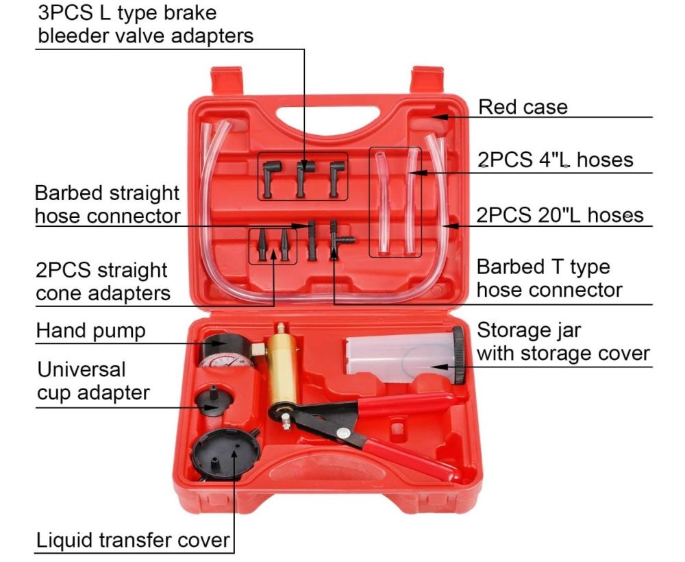 Brake Bleeder & Vacuum Pump Tester Kit