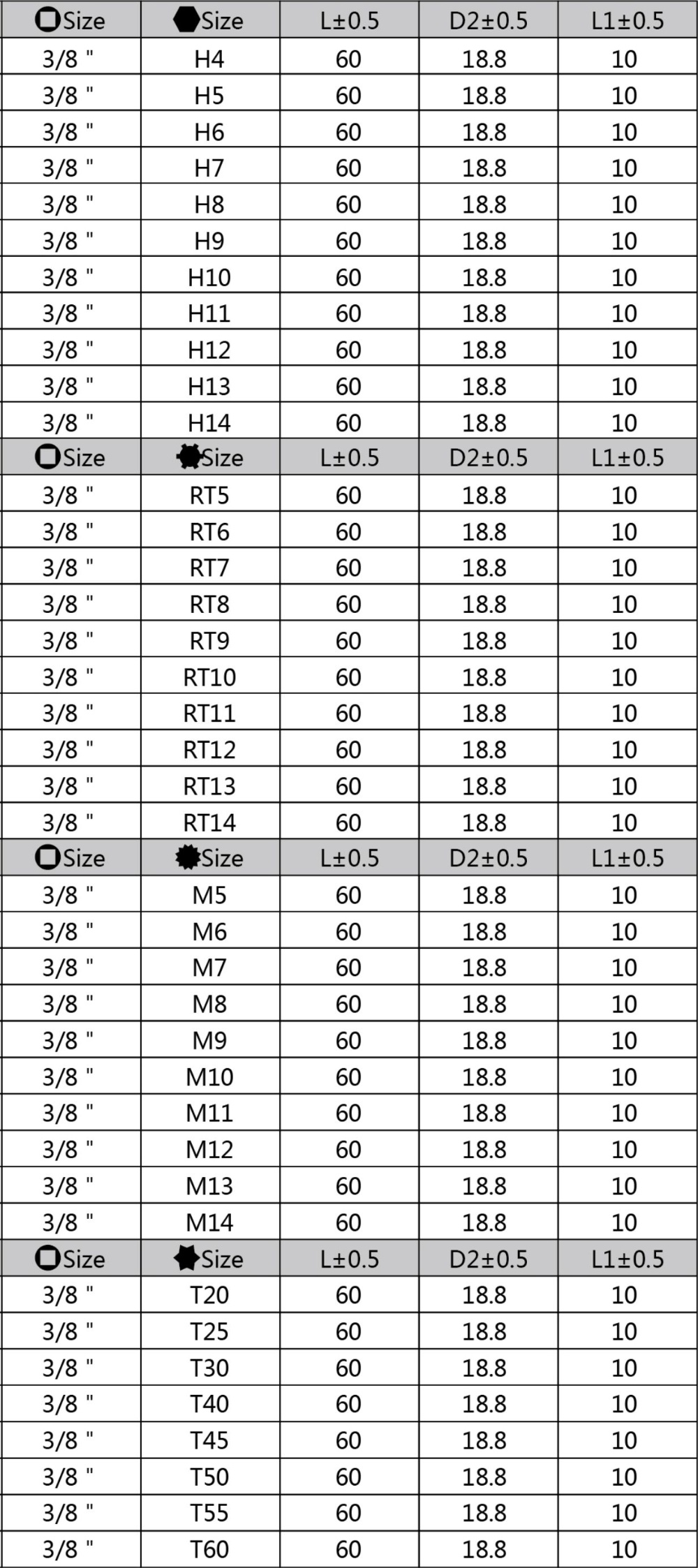 3-8 HEX IMPACT SOCKET BIT-4