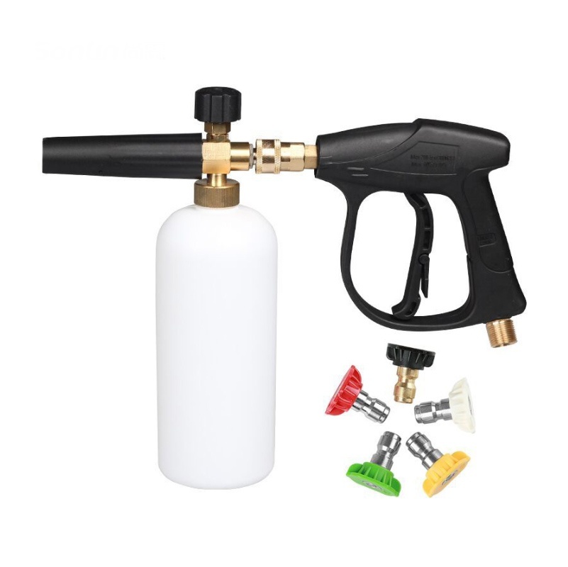 Pneumatic foam spary pot and spray gun