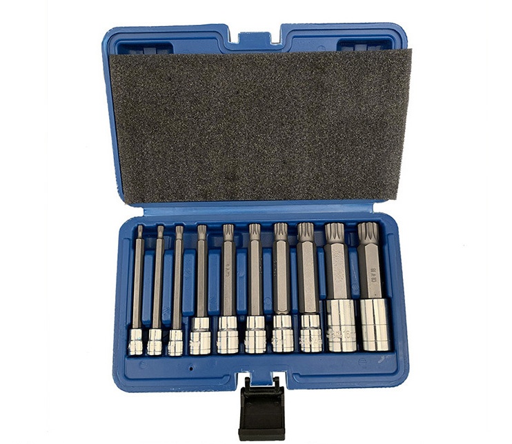 10pcs Socket Bit Set-M type 1/4"&3/8"&1/2"Dr