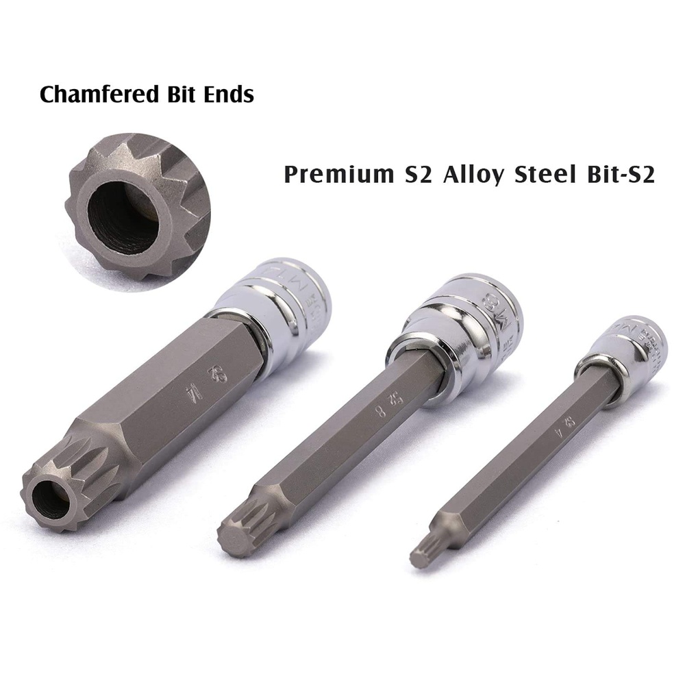 10pcs Socket Bit Set-M type 1/4"&3/8"&1/2"Dr
