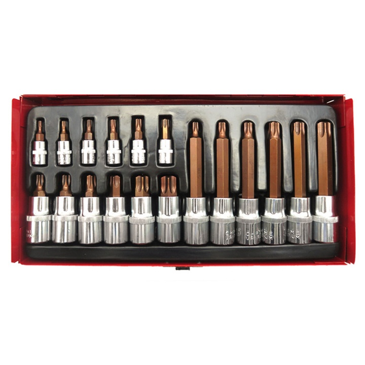18pcs Torx Bit Set 1/4"&1/2"Dr