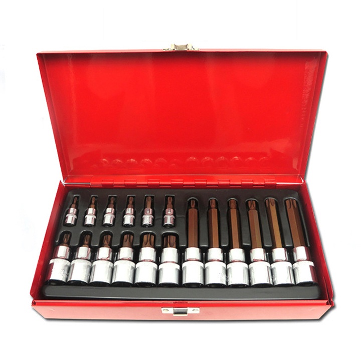 18pcs Torx Bit Set 1/4"&1/2"Dr