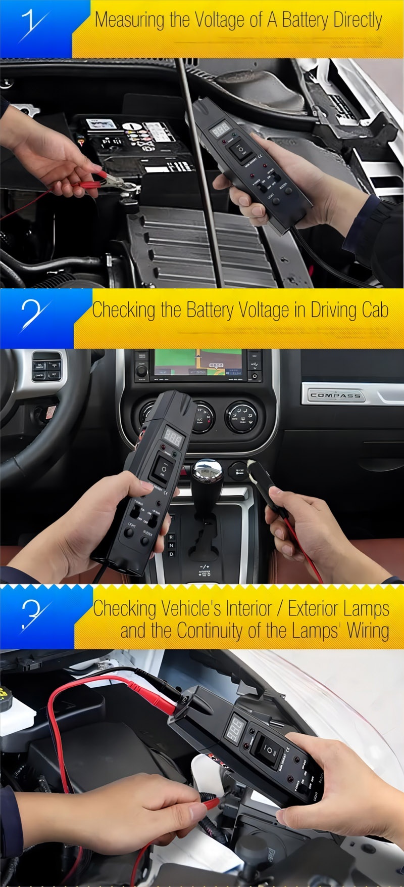 Digital Automotive Battery Tester Engine Circuit Diagnostic Tool--