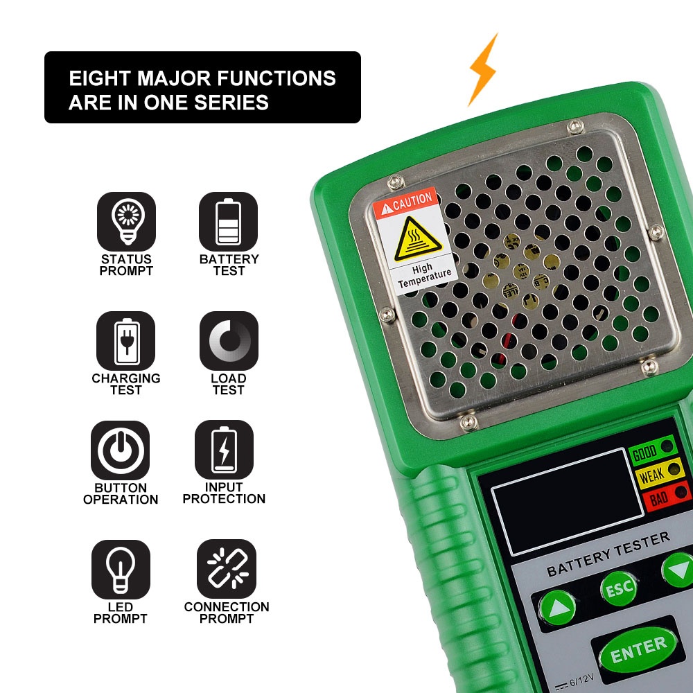 6V/12V Automotive Battery Tester for Lead Acid and Li-ion Battery