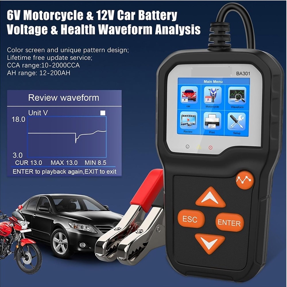 6V/12V Automotive Battery Tester for Lead Acid Battery