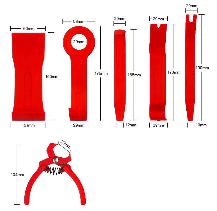 6PC Car Auto Door Window Trim Dash Emblem Upholstery Panel Removal Install Tool