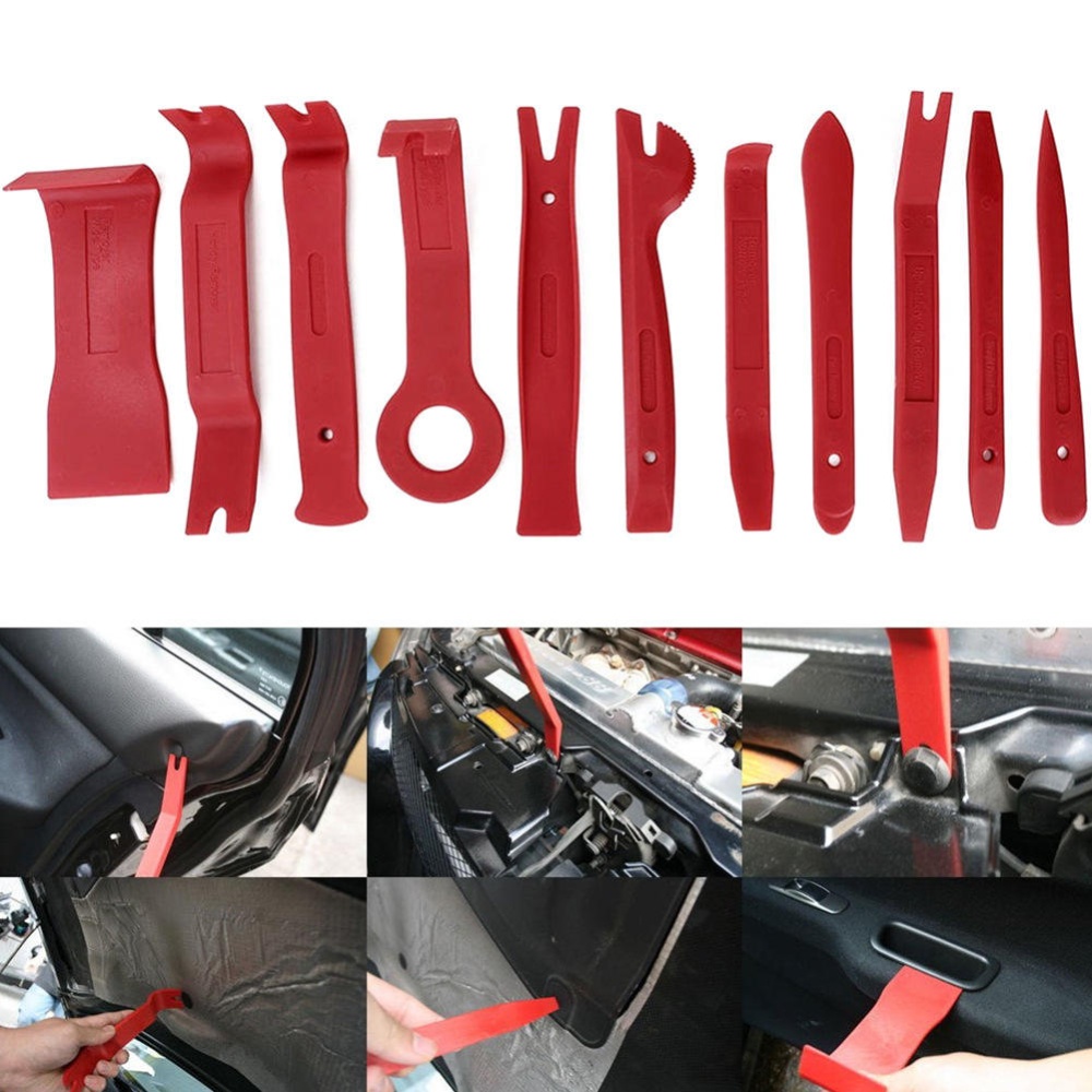 11PC Plastic Car Door Clip Panel Trim Removal Tools Kit Set