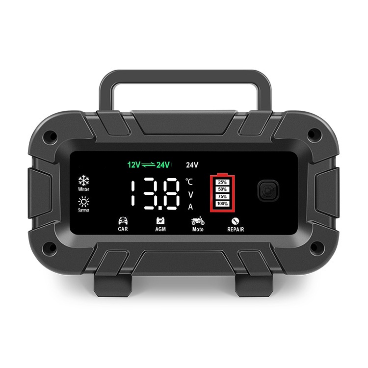 12V/24V Automatic Battery Charger with Large Screen