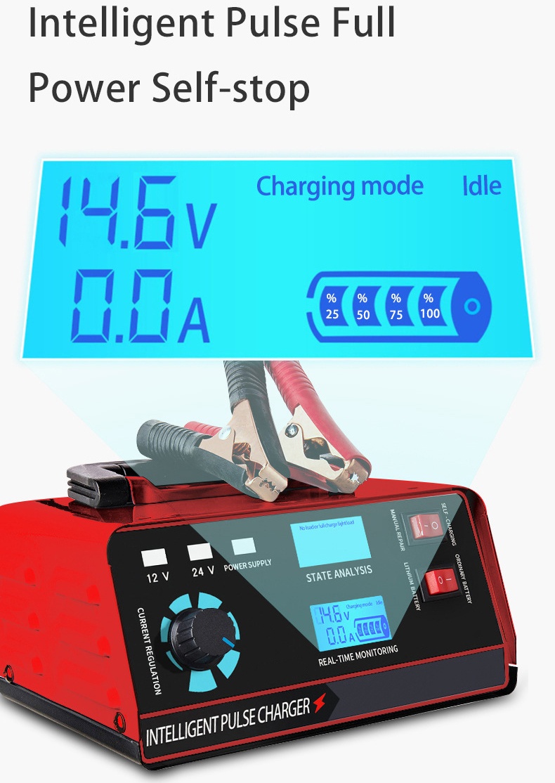 12V/24V Smart Battery Charger Ordinary/ Lithium Battery