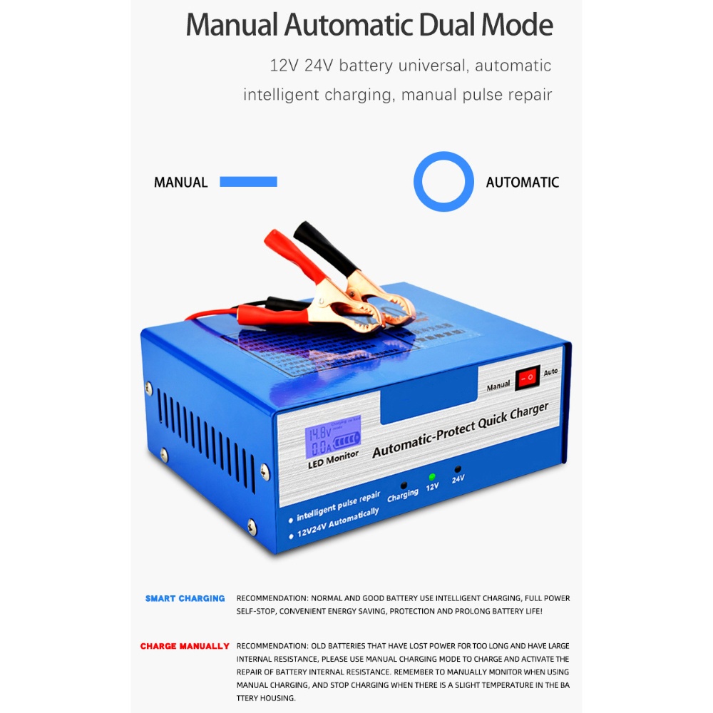 12V/24V Battery Charger Pulse Repair Quick Charger