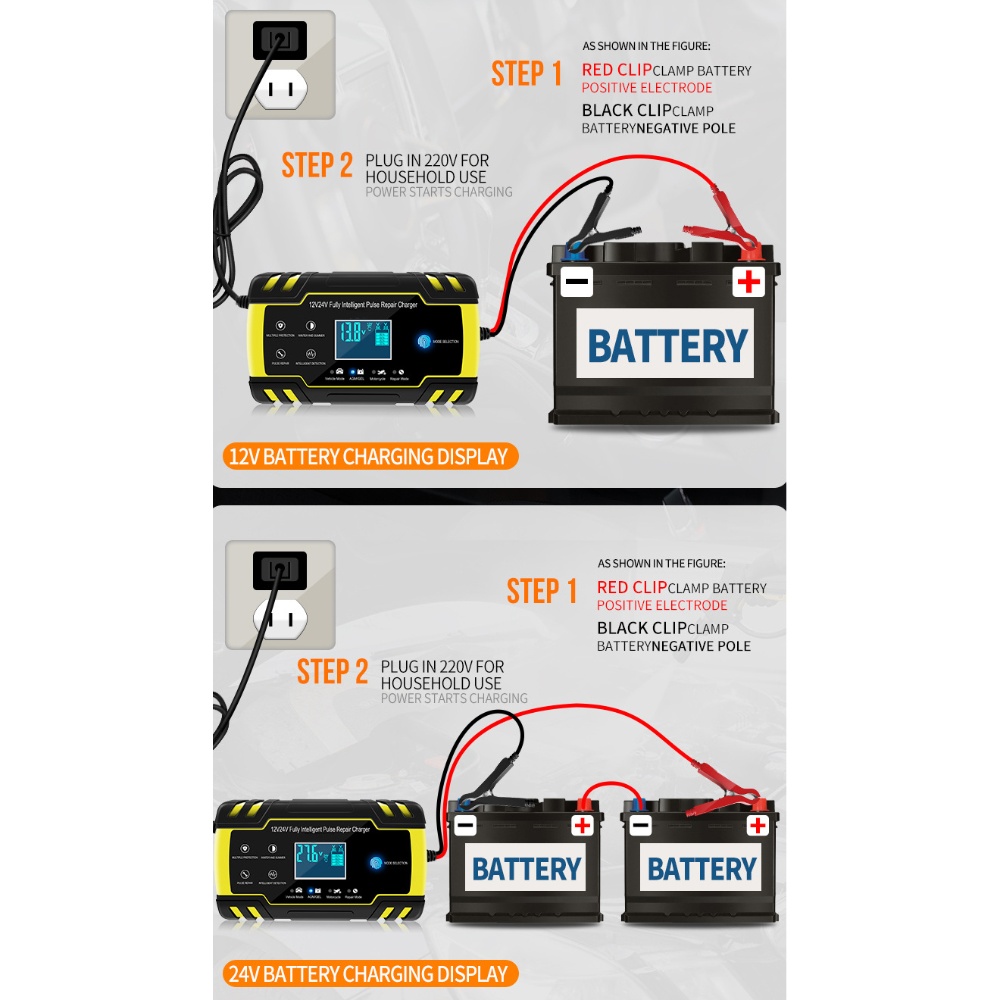 6V/12V/24V Smart Battery Charger