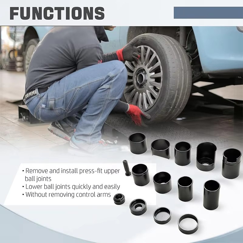 14pcs Master Ball Joint Service Adapter Set Compatible for Ball Joint Replacement and Repair