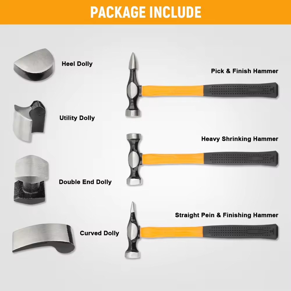 7pc Auto Body Repair Kit - Fiber-Glass Handle