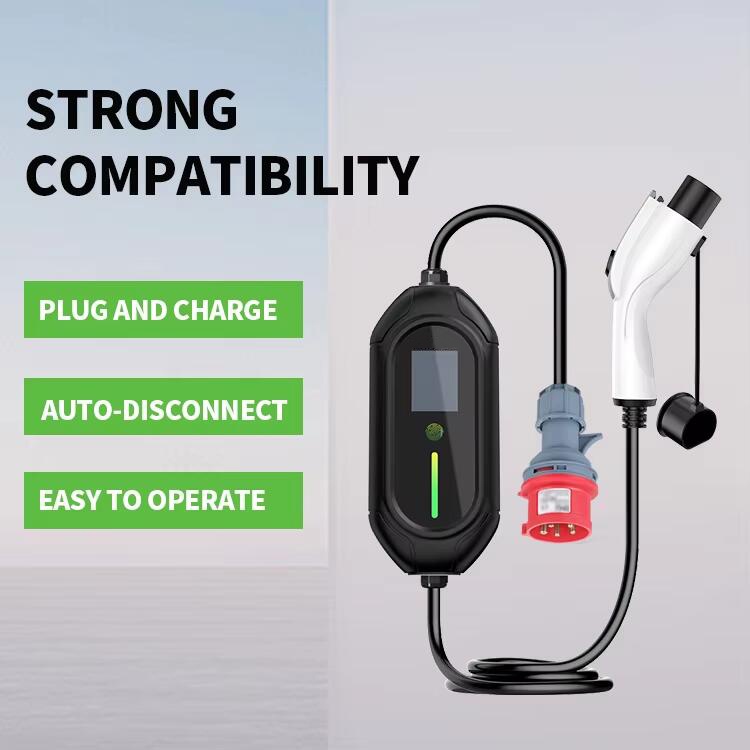 CEE Plug Portable Smart EV Charger For Electric Vehicle Charging