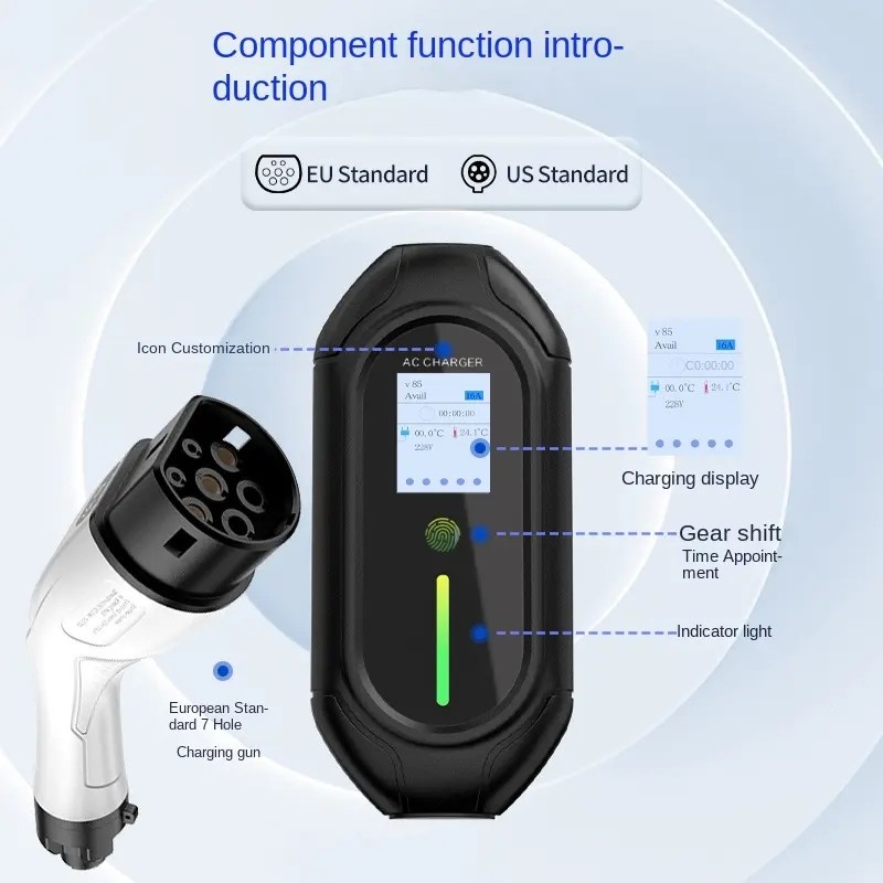 CEE Plug Portable Smart EV Charger For Electric Vehicle Charging