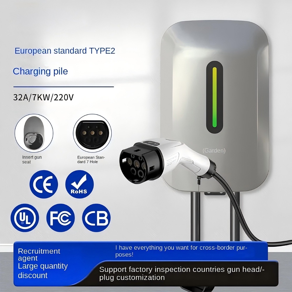 Waterpoof Swipe Card Start 7KW Type2 EV Charger 