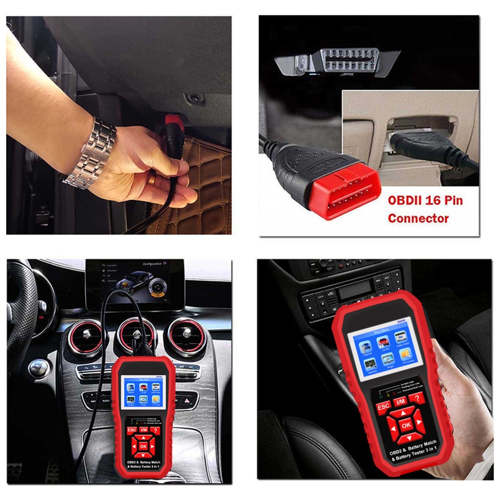 3 in 1 Battery Tester and Battery Match & OBD2 Scanner Diagnostic Tool