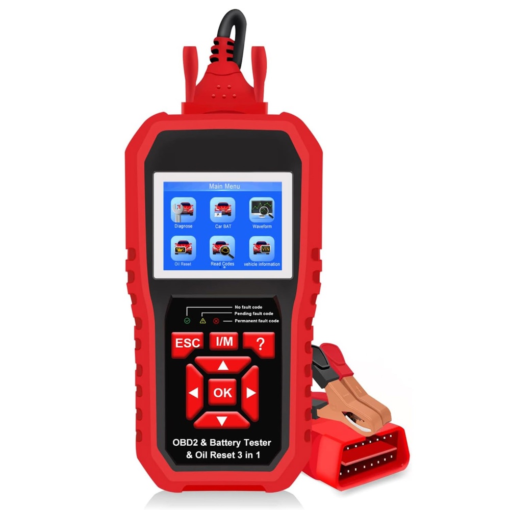3 in 1 Battery Tester & Oil Service Light Reset & OBD2 Scanner Diagnostic Tool