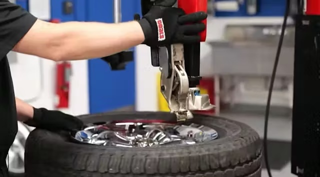 using a tire changer