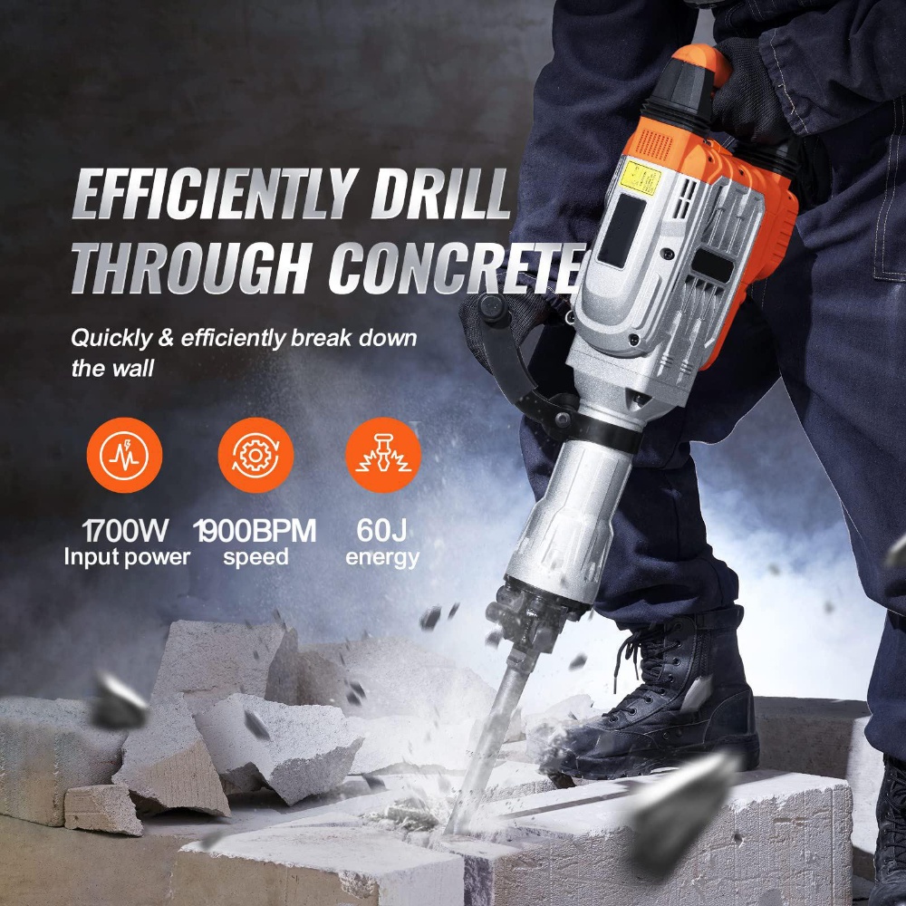 Industrial Electric Demolition Hammer Breaker Jack Hammer Tool Drilling Machine