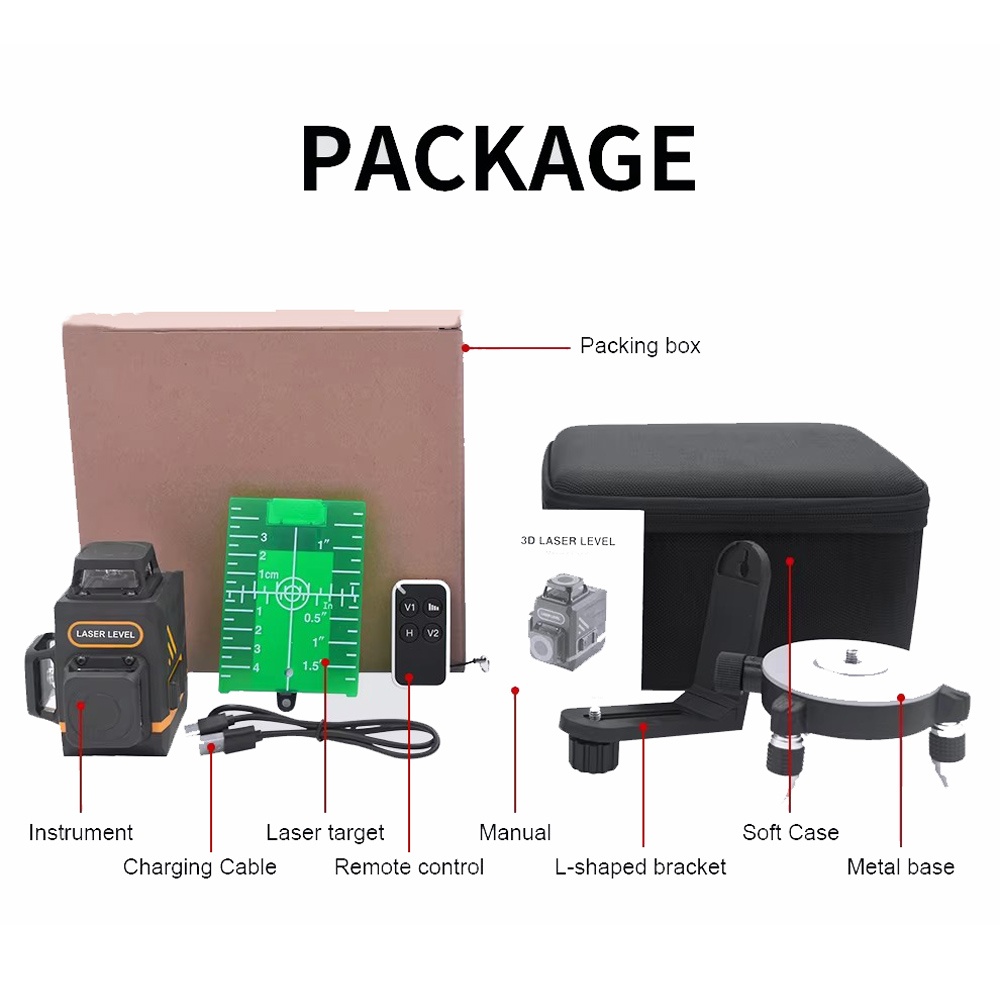 Three 360° Laser Line Level