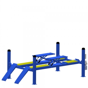 5T Four Post Double-level Alignment Lift with Little Scissor Lift