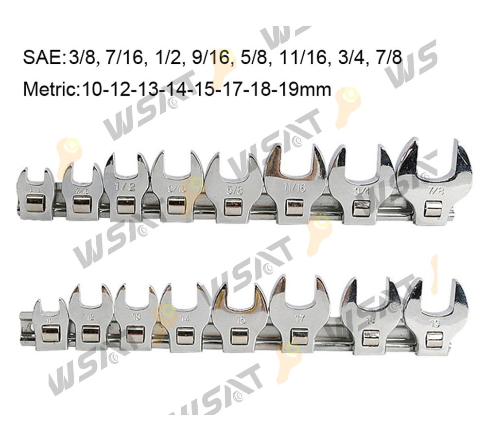 3/8" Dr. Crows Foot Wrench Set-Open End
