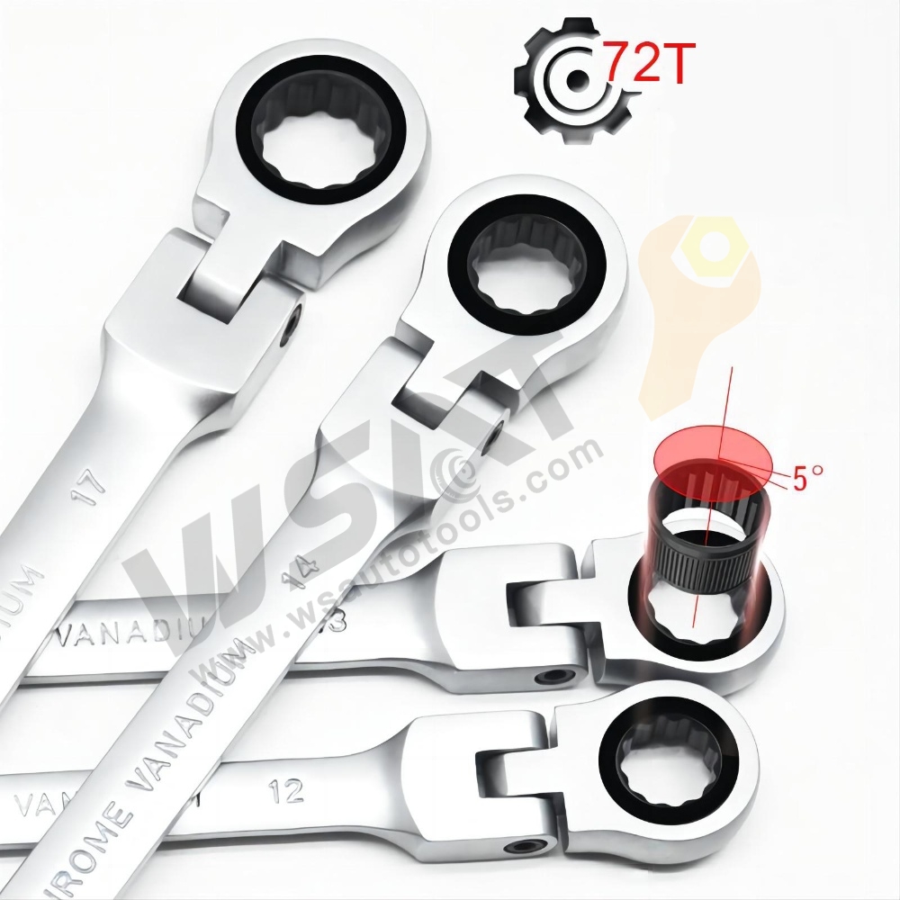 Reversible Gear Wrench Flexible head