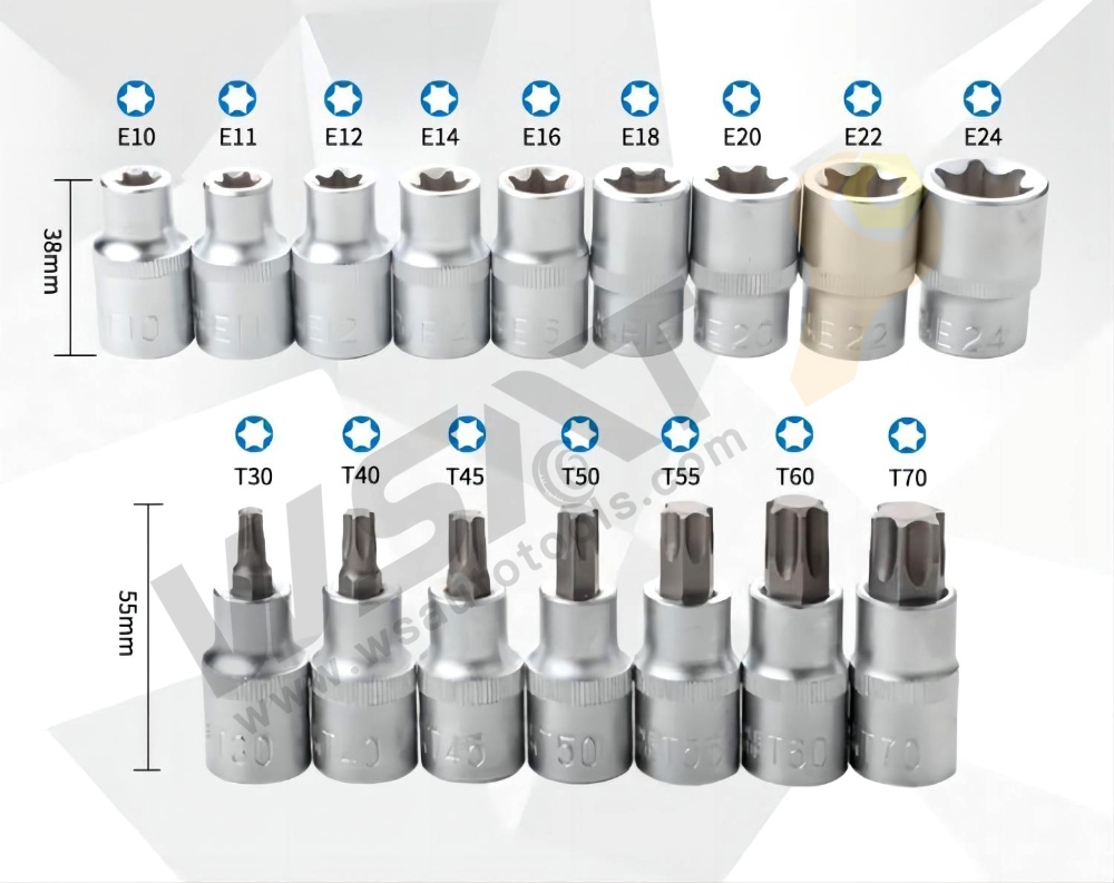 16pcs Torx Bit Set 1/2"Dr