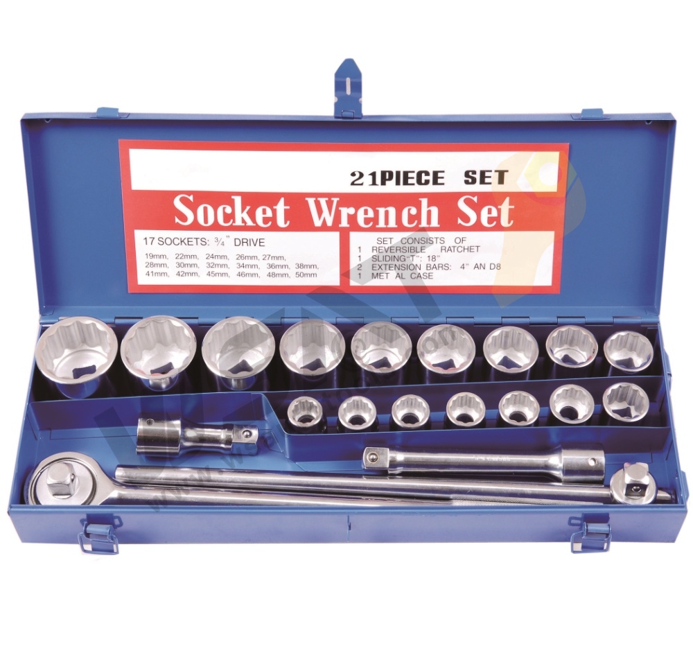 21PCS Heavy Duty Socket Set 3/4"Dr