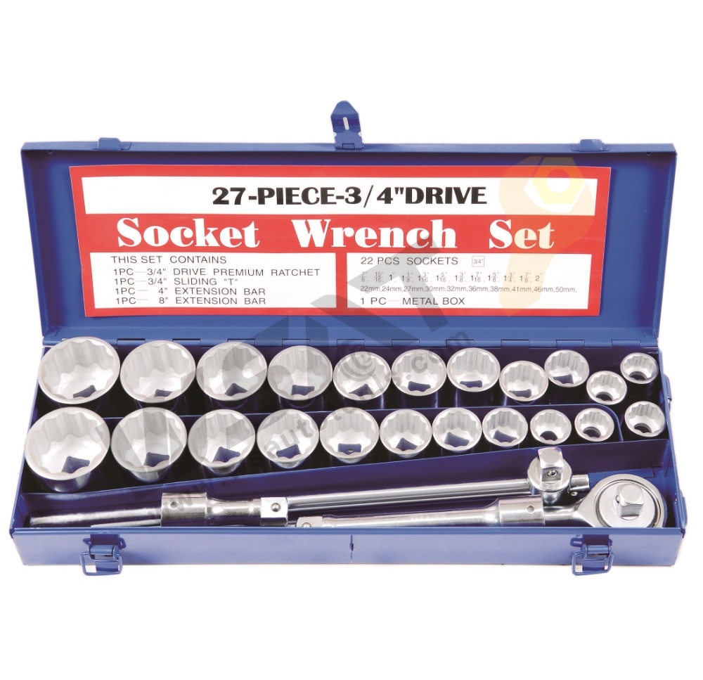 27PC Socket Set 3/4"Dr