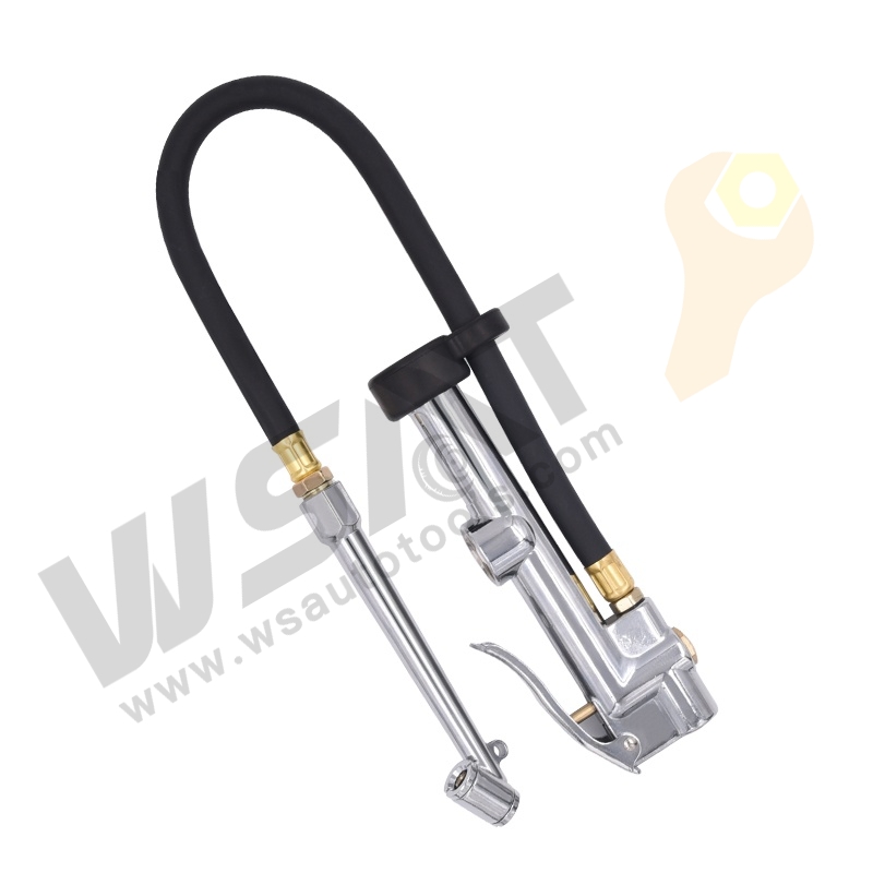 Heavy Duty Tire Inflator Air Pressure Gauge with Rubber Hose