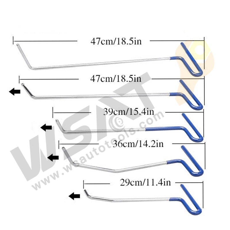 5pcs Professional Hook Rods for paintless car dent remover
