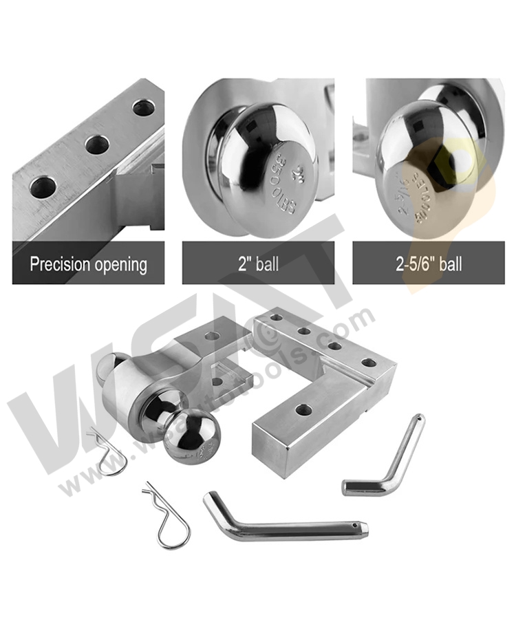 2-Ball Adjustable Aluminum Trailer Hitch