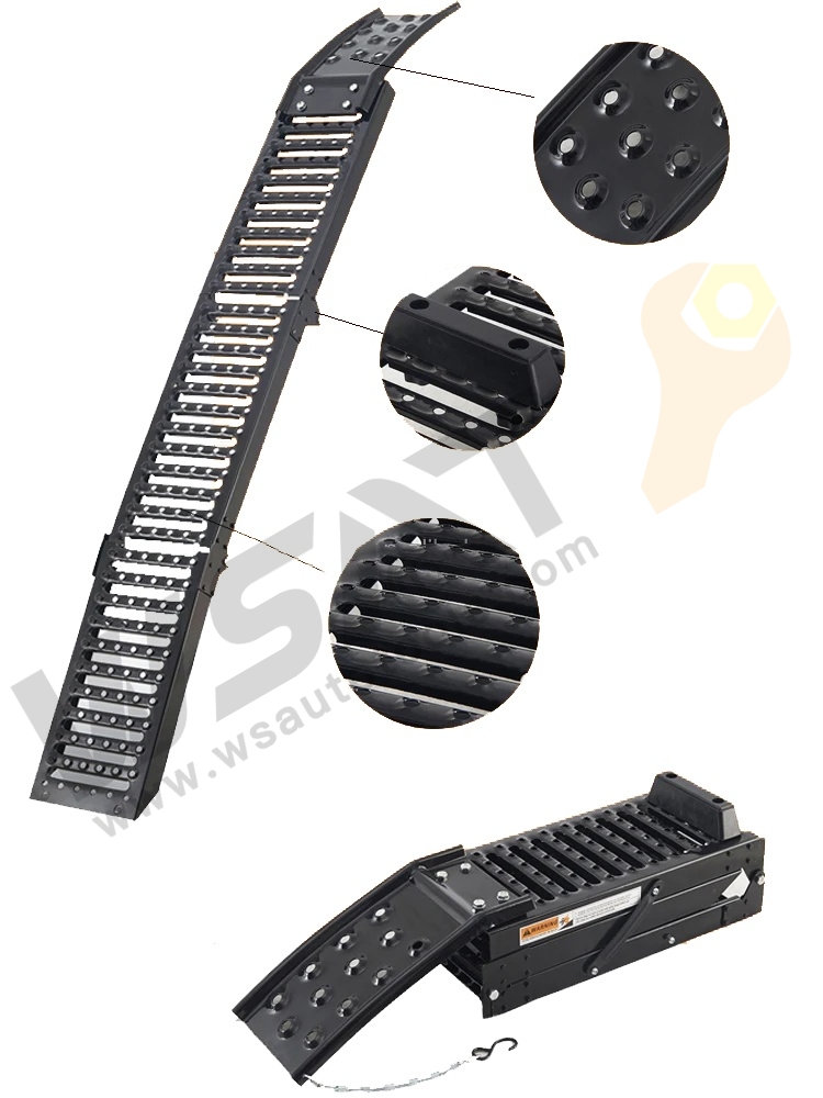 Tri-folding vehicle mobile ATV truck trailer steel car ramp