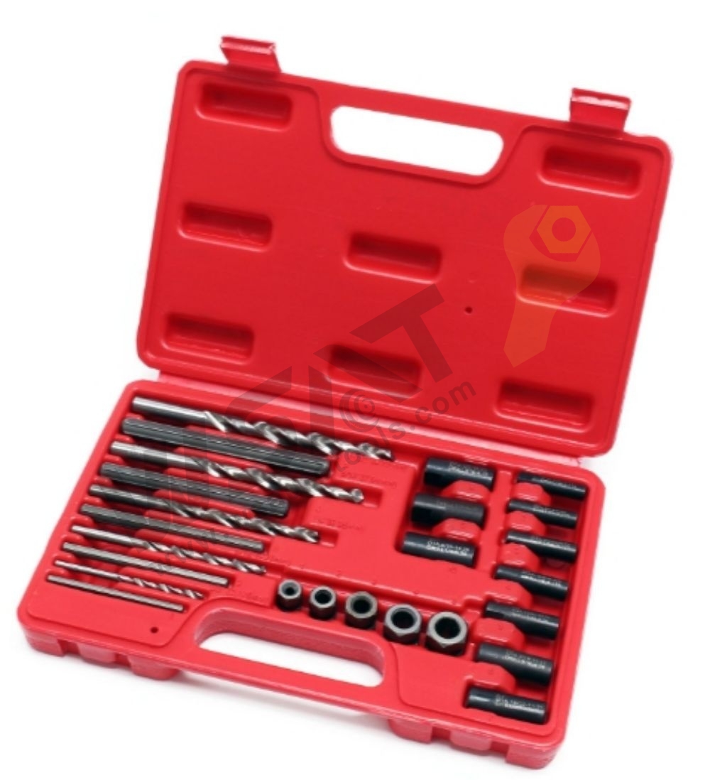 25PC Screw Extractor/Drill & Guide Set Extracts screws and bolts