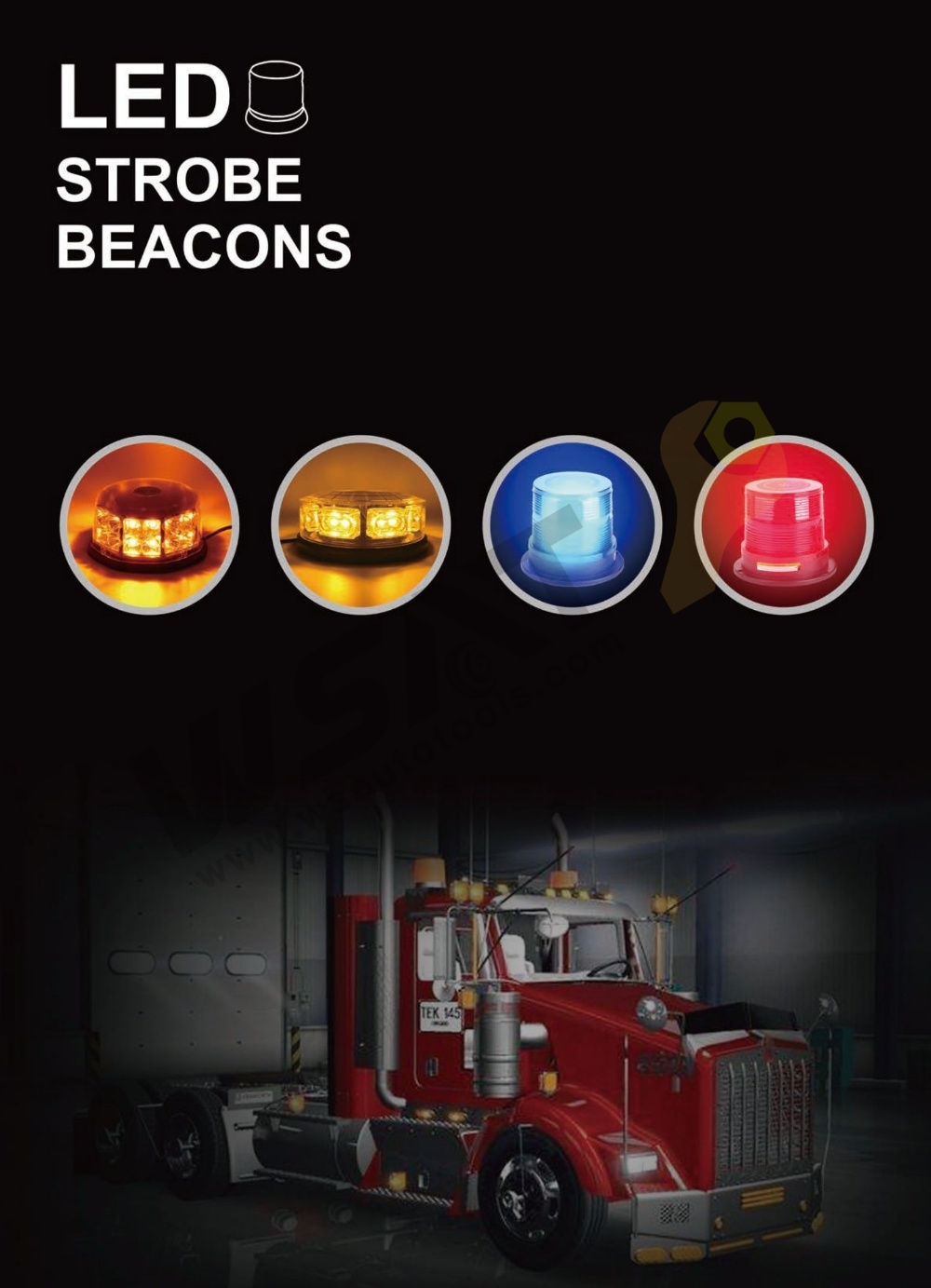 LED Solar Beacon Warning Lights