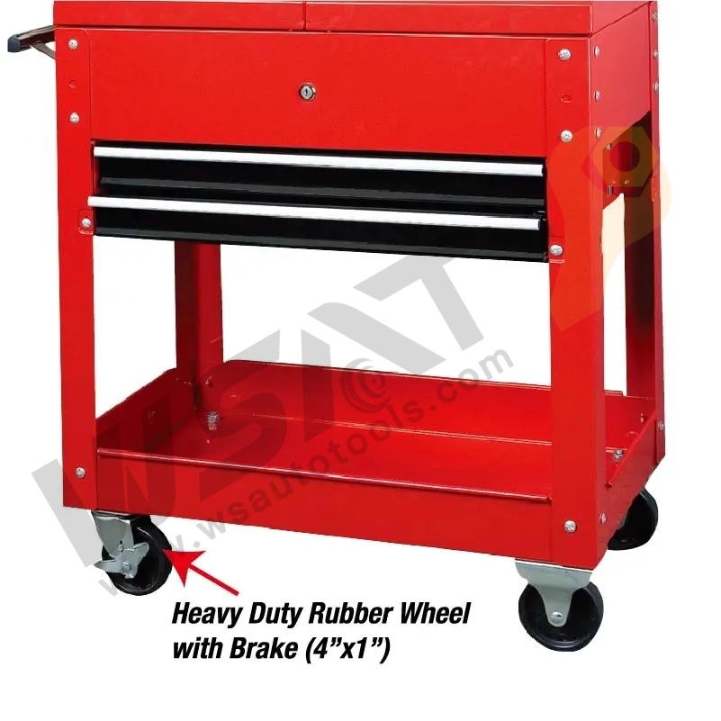 Tool Cart With 2 Trays and 2 Drawers Rolling Utility Cart