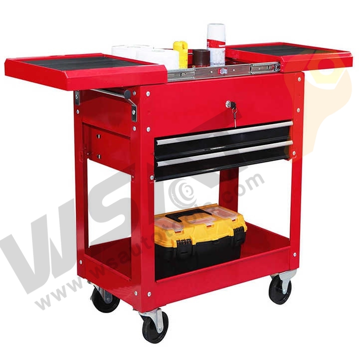 Tool Cart With 2 Trays and 2 Drawers Rolling Utility Cart