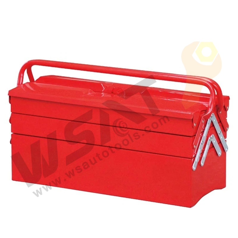 Portable iron toolbox cantilever folding tool box