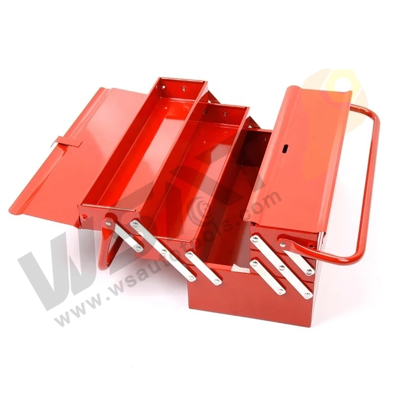 Portable iron toolbox cantilever folding tool box